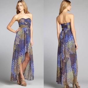 NWT Max & Cleo Chloe Strapless High Low Chiffon Dress Size 8